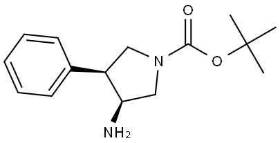 1-Pyrrolidinecarboxylic acid, 3-amino-4-phenyl-, 1,1-dimethylethyl ester, (3S,4S)- Structure