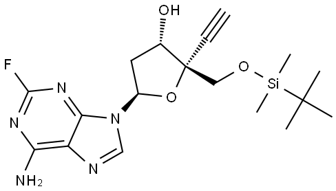 Adenosine,2′-deoxy-5′-O-[(1,1-dimethylethyl)dimethylsilyl]-4′-C-ethynyl-2-fluoro- Structure