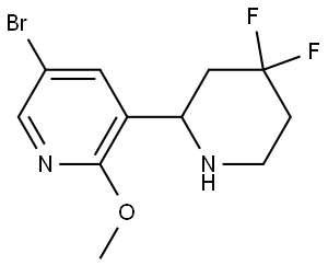 5-Bromo-3-(4,4-difluoro-2-piperidinyl)-2-methoxypyridine Structure