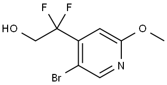 5-Bromo-β,β-difluoro-2-methoxy-4-pyridineethanol 结构式