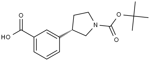 1-Pyrrolidinecarboxylic acid, 3-(3-carboxyphenyl)-, 1-(1,1-dimethylethyl) ester, (3S)-|(S) -3-(1-(叔丁氧羰基)吡咯烷-3-基)苯甲酸