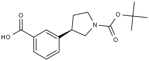 1-Pyrrolidinecarboxylic acid, 3-(3-carboxyphenyl)-, 1-(1,1-dimethylethyl) ester, (3R)- 结构式