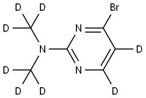 4-bromo-N,N-bis(methyl-d3)pyrimidin-2-amine-5,6-d2,2363779-19-3,结构式