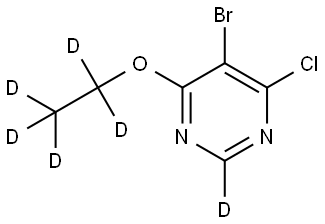 5-bromo-4-chloro-6-(ethoxy-d5)pyrimidine-2-d Structure