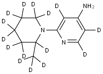 2-(2-(methyl-d3)piperidin-1-yl-2,3,3,4,4,5,5,6,6-d9)pyridin-3,5,6-d3-4-amine Structure