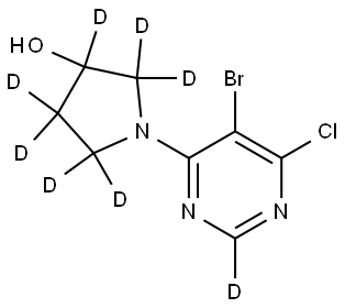 1-(5-bromo-6-chloropyrimidin-4-yl-2-d)pyrrolidin-2,2,3,4,4,5,5-d7-3-ol Structure
