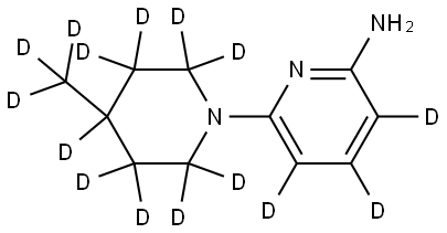 6-(4-(methyl-d3)piperidin-1-yl-2,2,3,3,4,5,5,6,6-d9)pyridin-3,4,5-d3-2-amine,2363779-73-9,结构式