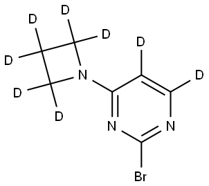 4-(azetidin-1-yl-d6)-2-bromopyrimidine-5,6-d2 Structure