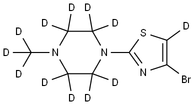 4-bromo-2-(4-(methyl-d3)piperazin-1-yl-2,2,3,3,5,5,6,6-d8)thiazole-5-d Struktur