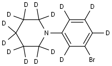 1-(3-bromophenyl-2,4,5,6-d4)piperidine-2,2,3,3,4,4,5,5,6,6-d10 Struktur