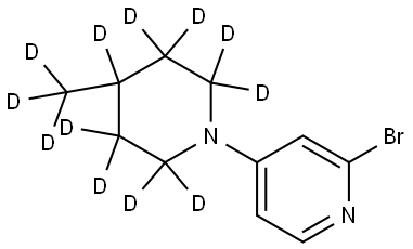 2-bromo-4-(4-(methyl-d3)piperidin-1-yl-2,2,3,3,4,5,5,6,6-d9)pyridine 结构式