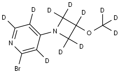2-bromo-4-(3-(methoxy-d3)azetidin-1-yl-2,2,3,4,4-d5)pyridine-3,5,6-d3 Structure