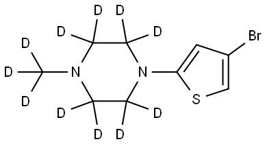 1-(4-bromothiophen-2-yl)-4-(methyl-d3)piperazine-2,2,3,3,5,5,6,6-d8 Struktur