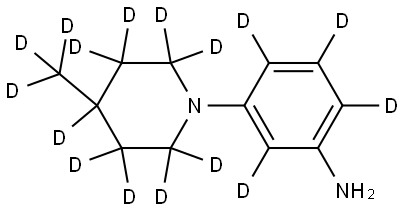 3-(4-(methyl-d3)piperidin-1-yl-2,2,3,3,4,5,5,6,6-d9)benzen-2,4,5,6-d4-amine Structure