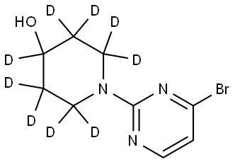 1-(4-bromopyrimidin-2-yl)piperidin-2,2,3,3,4,5,5,6,6-d9-4-ol,2363783-26-8,结构式