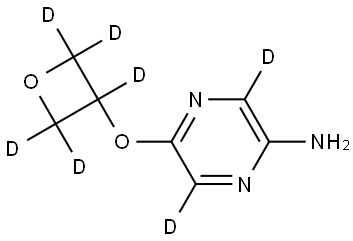 5-((oxetan-3-yl-d5)oxy)pyrazin-3,6-d2-2-amine Structure