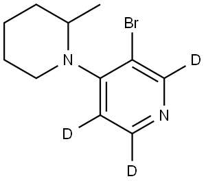 3-bromo-4-(2-methylpiperidin-1-yl)pyridine-2,5,6-d3 结构式