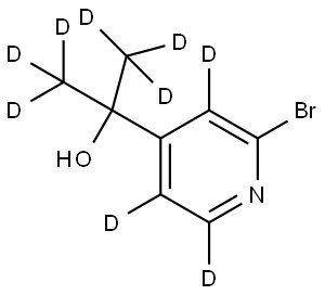 2-(2-bromopyridin-4-yl-3,5,6-d3)propan-1,1,1,3,3,3-d6-2-ol Structure