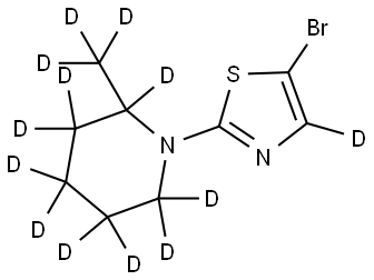 5-bromo-2-(2-(methyl-d3)piperidin-1-yl-2,3,3,4,4,5,5,6,6-d9)thiazole-4-d Struktur