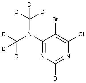 5-bromo-6-chloro-N,N-bis(methyl-d3)pyrimidin-4-amine-2-d Struktur