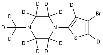 1-(4-bromothiophen-2-yl-3,5-d2)-4-(methyl-d3)piperazine-2,2,3,3,5,5,6,6-d8 Structure