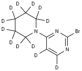 2-bromo-4-(piperidin-1-yl-d10)pyrimidine-5,6-d2 结构式