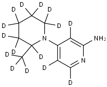 4-(2-(methyl-d3)piperidin-1-yl-2,3,3,4,4,5,5,6,6-d9)pyridin-3,5,6-d3-2-amine 结构式