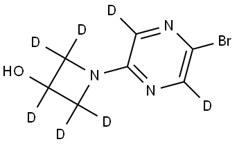 1-(5-bromopyrazin-2-yl-3,6-d2)azetidin-2,2,3,4,4-d5-3-ol,2363788-37-6,结构式