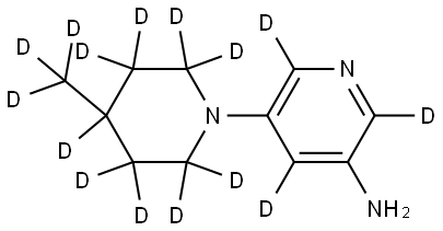 5-(4-(methyl-d3)piperidin-1-yl-2,2,3,3,4,5,5,6,6-d9)pyridin-2,4,6-d3-3-amine Structure