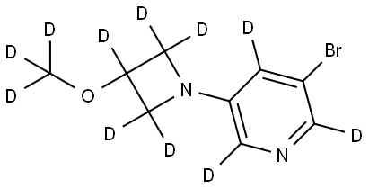 3-bromo-5-(3-(methoxy-d3)azetidin-1-yl-2,2,3,4,4-d5)pyridine-2,4,6-d3 Structure