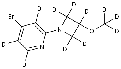 4-bromo-2-(3-(methoxy-d3)azetidin-1-yl-2,2,3,4,4-d5)pyridine-3,5,6-d3,2363789-25-5,结构式
