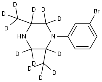 1-(3-bromophenyl)-2,5-bis(methyl-d3)piperazine-2,3,3,5,6,6-d6 结构式