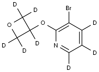 3-bromo-2-((oxetan-3-yl-d5)oxy)pyridine-4,5,6-d3,2363789-43-7,结构式