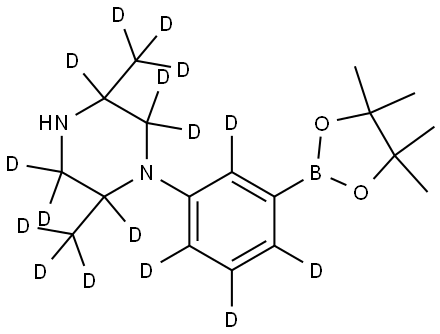 2,5-bis(methyl-d3)-1-(3-(4,4,5,5-tetramethyl-1,3,2-dioxaborolan-2-yl)phenyl-2,4,5,6-d4)piperazine-2,3,3,5,6,6-d6 Structure