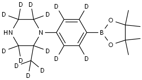 2-(methyl-d3)-1-(4-(4,4,5,5-tetramethyl-1,3,2-dioxaborolan-2-yl)phenyl-2,3,5,6-d4)piperazine-2,3,3,5,5,6,6-d7 Structure