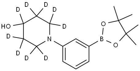 1-(3-(4,4,5,5-tetramethyl-1,3,2-dioxaborolan-2-yl)phenyl)piperidin-2,2,3,3,4,5,5,6,6-d9-4-ol Structure