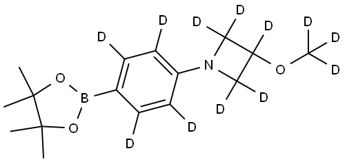 3-(methoxy-d3)-1-(4-(4,4,5,5-tetramethyl-1,3,2-dioxaborolan-2-yl)phenyl-2,3,5,6-d4)azetidine-2,2,3,4,4-d5 Structure