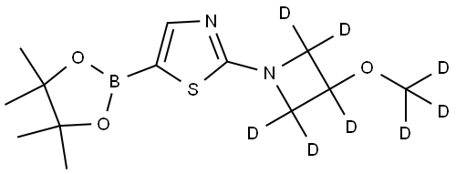 2-(3-(methoxy-d3)azetidin-1-yl-2,2,3,4,4-d5)-5-(4,4,5,5-tetramethyl-1,3,2-dioxaborolan-2-yl)thiazole Structure