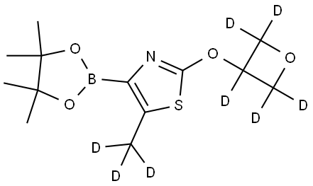 5-(methyl-d3)-2-((oxetan-3-yl-d5)oxy)-4-(4,4,5,5-tetramethyl-1,3,2-dioxaborolan-2-yl)thiazole Structure