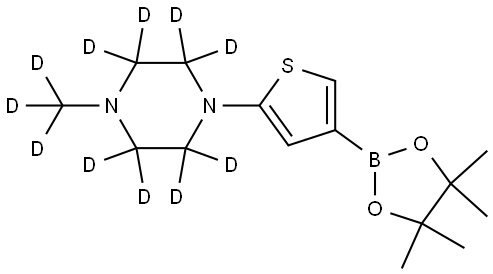 1-(methyl-d3)-4-(4-(4,4,5,5-tetramethyl-1,3,2-dioxaborolan-2-yl)thiophen-2-yl)piperazine-2,2,3,3,5,5,6,6-d8 Structure