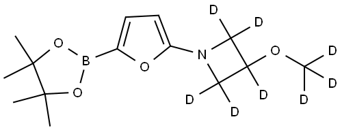 3-(methoxy-d3)-1-(5-(4,4,5,5-tetramethyl-1,3,2-dioxaborolan-2-yl)furan-2-yl)azetidine-2,2,3,4,4-d5,2364585-78-2,结构式