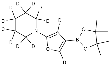 1-(4-(4,4,5,5-tetramethyl-1,3,2-dioxaborolan-2-yl)furan-2-yl-3,5-d2)piperidine-2,2,3,3,4,4,5,5,6,6-d10 Structure