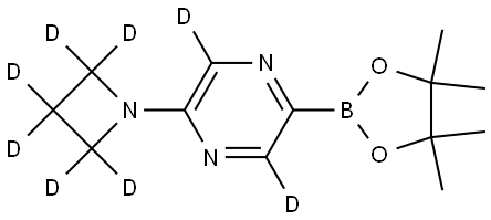 2-(azetidin-1-yl-d6)-5-(4,4,5,5-tetramethyl-1,3,2-dioxaborolan-2-yl)pyrazine-3,6-d2 Structure