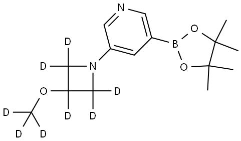 3-(3-(methoxy-d3)azetidin-1-yl-2,2,3,4,4-d5)-5-(4,4,5,5-tetramethyl-1,3,2-dioxaborolan-2-yl)pyridine,2364586-53-6,结构式