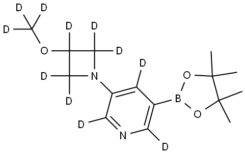 3-(3-(methoxy-d3)azetidin-1-yl-2,2,3,4,4-d5)-5-(4,4,5,5-tetramethyl-1,3,2-dioxaborolan-2-yl)pyridine-2,4,6-d3 Structure