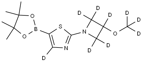 2-(3-(methoxy-d3)azetidin-1-yl-2,2,3,4,4-d5)-5-(4,4,5,5-tetramethyl-1,3,2-dioxaborolan-2-yl)thiazole-4-d Structure