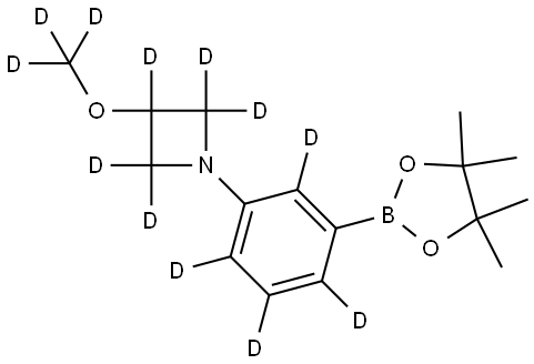 3-(methoxy-d3)-1-(3-(4,4,5,5-tetramethyl-1,3,2-dioxaborolan-2-yl)phenyl-2,4,5,6-d4)azetidine-2,2,3,4,4-d5 Structure