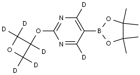 2-((oxetan-3-yl-d5)oxy)-5-(4,4,5,5-tetramethyl-1,3,2-dioxaborolan-2-yl)pyrimidine-4,6-d2 Structure