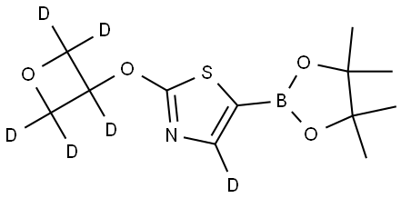 2-((oxetan-3-yl-d5)oxy)-5-(4,4,5,5-tetramethyl-1,3,2-dioxaborolan-2-yl)thiazole-4-d 结构式