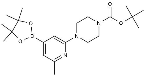 tert-butyl 4-(6-methyl-4-(4,4,5,5-tetramethyl-1,3,2-dioxaborolan-2-yl)pyridin-2-yl)piperazine-1-carboxylate Structure